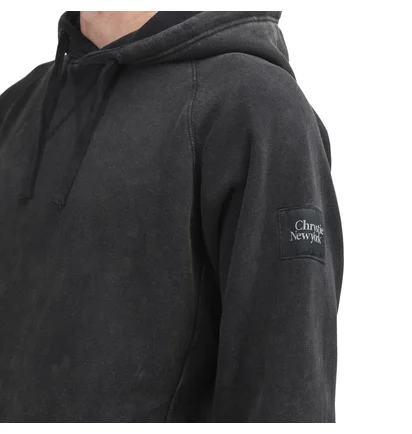 Chrystie NYC Acid Wash Hoodie (Schwarz)