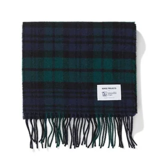 Norse Projects Norse x Johnstons Check Scarf (Schwarz)