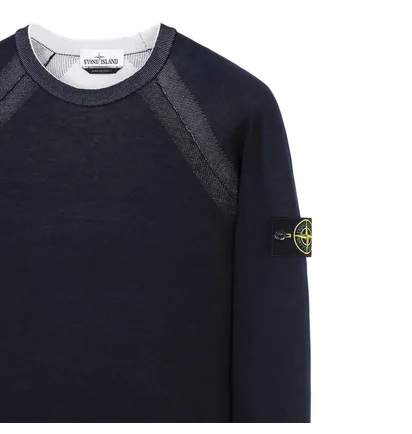 Stone Island Reversible Knit Pullover (Navy)