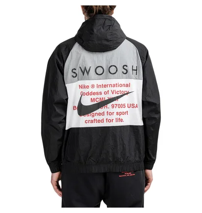 Nike Swoosh HD Woven Jacket (Schwarz / Weiß)