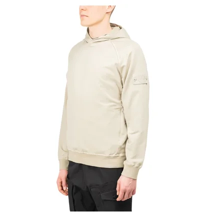 Stone Island Ghost Piece Cotton Stretch Fleece Hoodie (Beige)