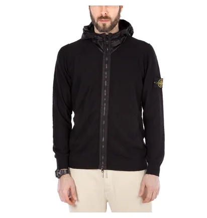 Stone Island Knitwear Hooded Jacket (Schwarz)