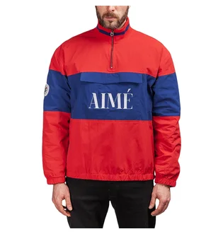 Aimé Leon Dore Nylon Quarter Zip Pullover (Rot / Blau)