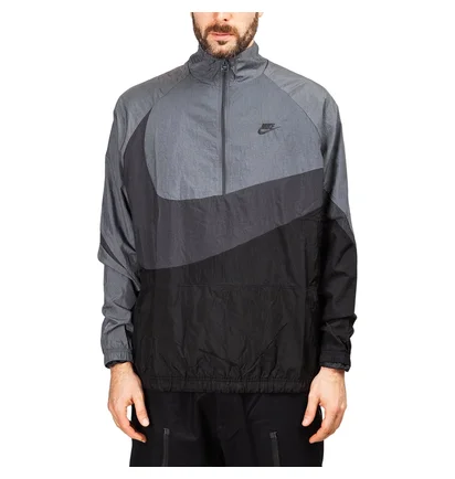 Nike Swoosh Woven Halfzip Jacket (Schwarz / Grau)