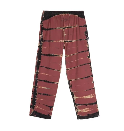 Stüssy Rip Dye Beach Pant (Rot / Schwarz)