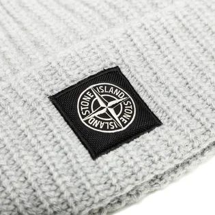 Stone Island Rib Knit Beanie (Hellgrau)