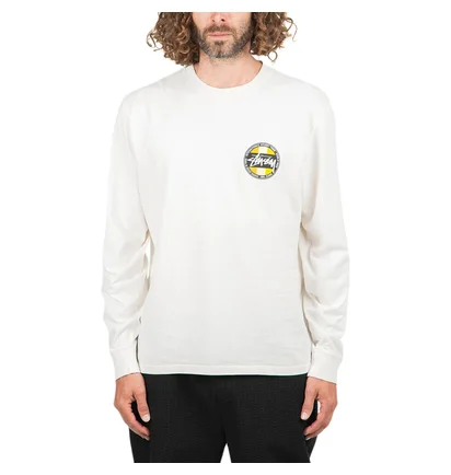 Stüssy Classic Dot Pig. Dyed Longsleeve (Weiß)