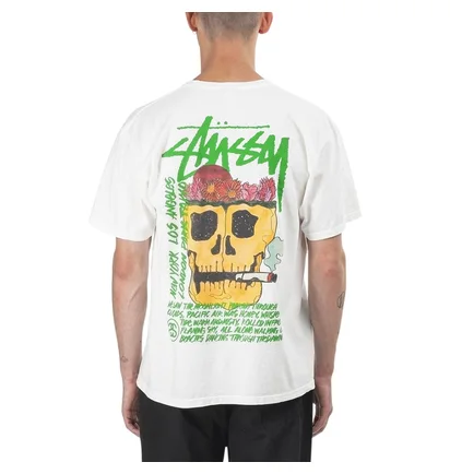 Stüssy Smokin' Skull Pig. Dyed Tee (Cream)