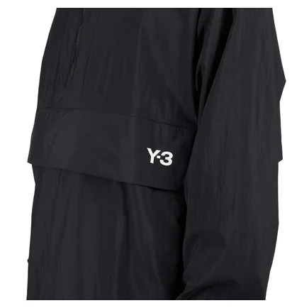 Y-3 3-Streifen Nylon Shell 1/2 Zip Jacket (Schwarz)