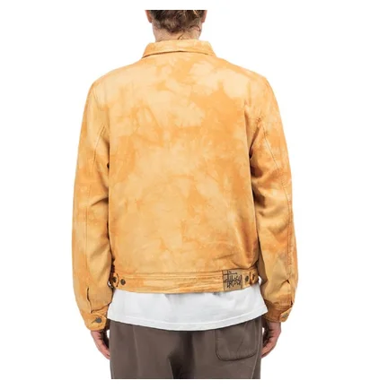 Stüssy Shearling Dyed Trucker Jacket (Orange / Braun)