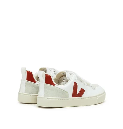 Veja Kids V-10 Velcro CWL (Weiß / Rot)