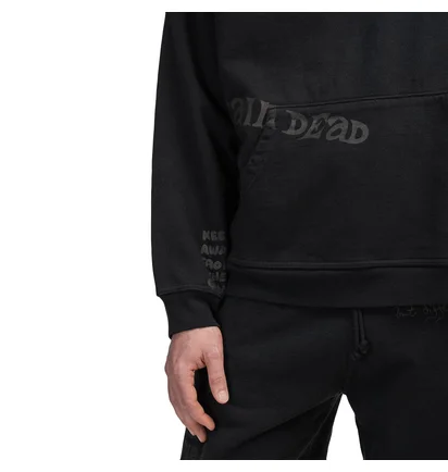 Brain Dead Tonal Type Print Hoodie (Schwarz)