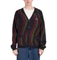 Dime Lightwave Knit Cardigan (Schwarz / Grün / Rot)