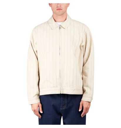 Obey Stripe Zip Jacket (Beige)