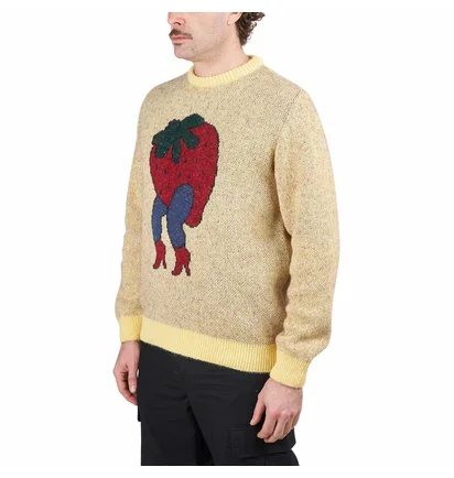 by Parra Stupid Strawberry Knitted Pullover (Gelb)