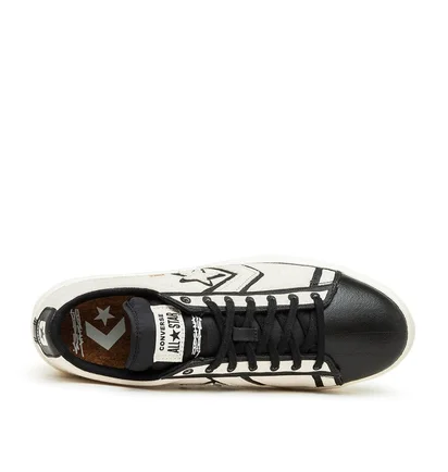 Converse x Joshua Vides Pro Leather Ox (Beige / Schwarz)