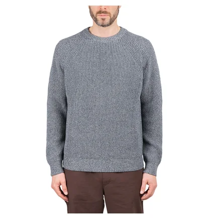 Norse Projects Roald Raglan Indigo Mouliné Pullover (Grau)
