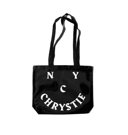Chrystie NYC Smile Logo Tote Bag (Schwarz)