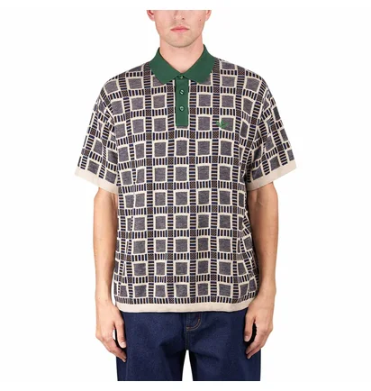 adidas x Brain Dead Polo (Beige / Grün)