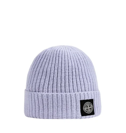 Stone Island Ribbed Beanie (Hellblau)