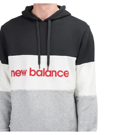 New Balance MT93545 BKW Athletics Stadium Hoodie (Schwarz / Weiss / Grau)