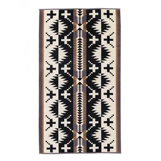 Pendleton Oversized Jacquard Towel (Schwarz / Weiß)