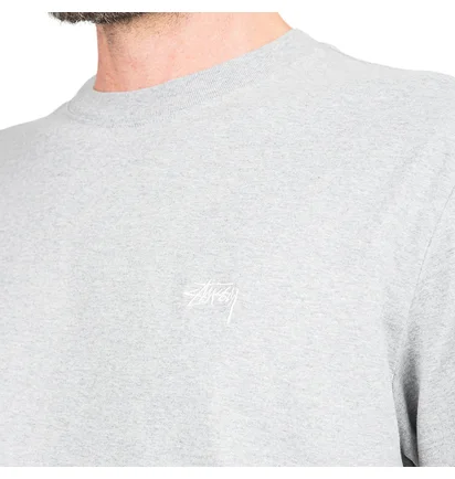 Stüssy Stock Logo Crew T-Shirt (Grau)