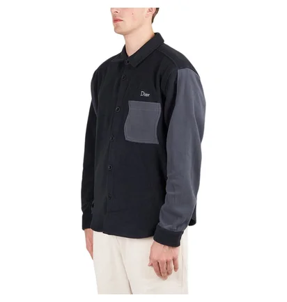 Dime Polar Fleece Button Up Shirt (Schwarz)