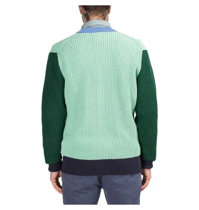 Aimé Leon Dore Pop Color Blocked Cardigan (Grün)