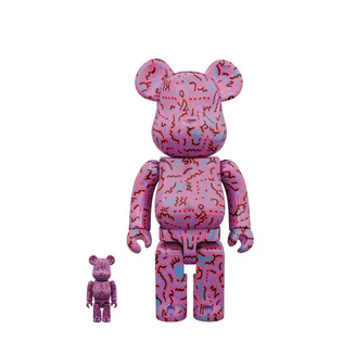 Medicom 100% + 400% Keith Haring V2 Be@rbrick Toy (Lila)