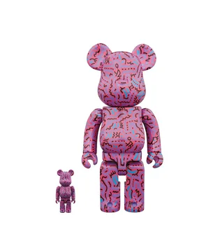 Medicom 100% + 400% Keith Haring V2 Be@rbrick Toy (Lila)