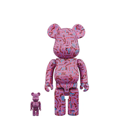 Medicom 100% + 400% Keith Haring V2 Be@rbrick Toy (Lila)