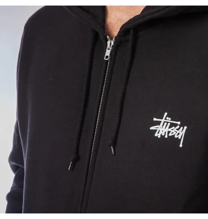 Stüssy Basic Stüssy Zip Hood (Schwarz)