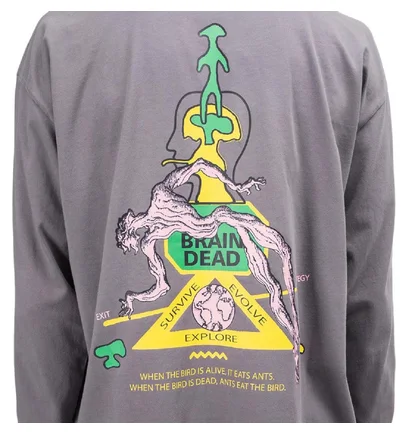 Brain Dead Ants Longsleeve (Grau / Lila)