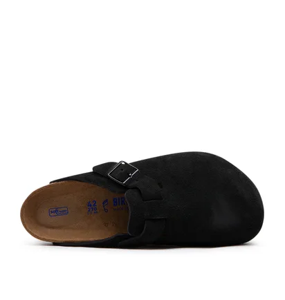 Birkenstock Boston Soft Footbed Suede Leather (Schwarz)