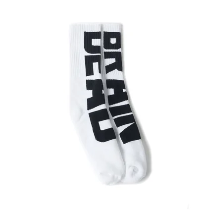 Brain Dead Vertical Type Socks (Weiss)