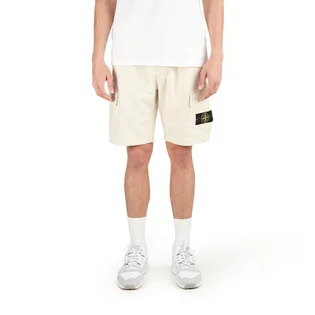 Stone Island Cotton Fleece Bermuda Cargo Shorts (Beige)