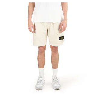 Stone Island Cotton Fleece Bermuda Cargo Shorts (Beige)