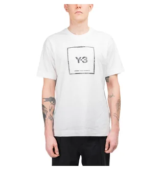 adidas Y-3 Square Label Graphics T-Shirt (Weiß)