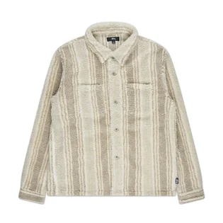 stüssy stripe sherpa shirt (natural)