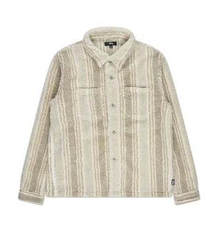 stüssy stripe sherpa shirt (natural)