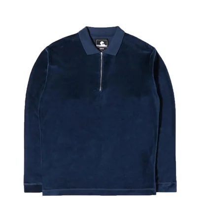 Edwin Key Polo LS Plush (Blau)