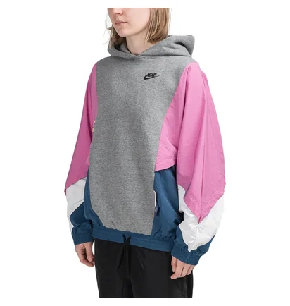 Nike WMNS Icon Clash Hoodie (Grau / Rosa)