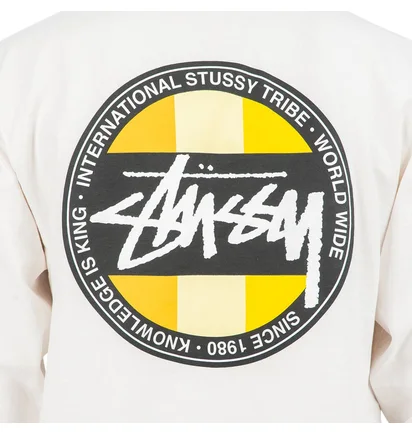 Stüssy Classic Dot Pig. Dyed Longsleeve (Weiß)