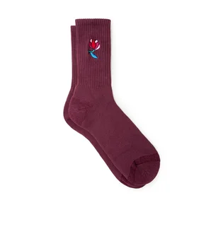 Parra Secret Flower Crew Socks (Dunkelrot)