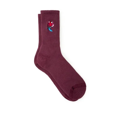 Parra Secret Flower Crew Socks (Dunkelrot)