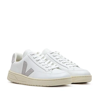 Veja V-12 Leather (Weiß / Grau)