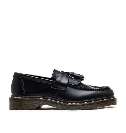 Dr. Martens Adrian Yellow Stitch Smooth Tassle Loafer (Schwarz)