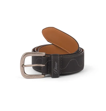 Dime Desert Leather Belt (Schwarz)