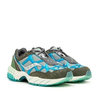 Saucony x Fresh Rags Grid Web (Schwarz / Grau / Blau)